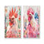 Ensemble de 2 pièces d'art mural coq rouge et vert-1103460772-1103460777-1103460778