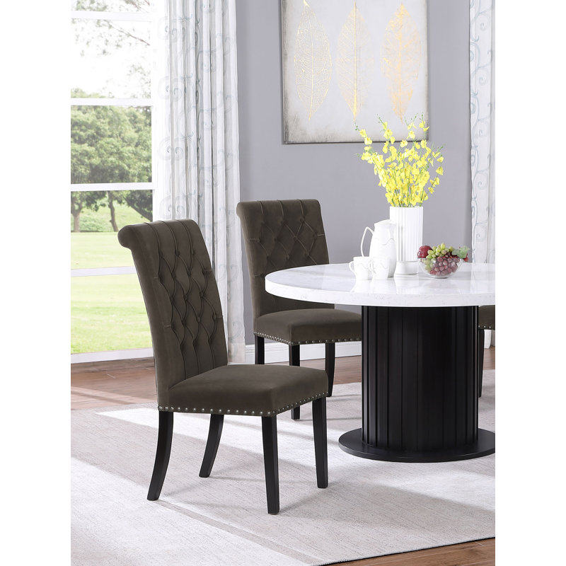 Chaise d'appoint Millville, Espresso rustique, Beige