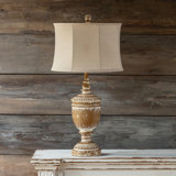 Resin Table Lamp With Linen Shade