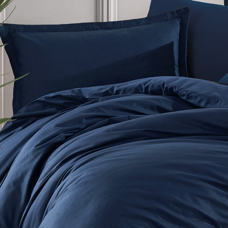 Ensemble de housse de couette 100% coton Ranforce, ensemble de literie de luxe 3 pièces avec fermeture. Housse de couette de couleur unie à très grand motif