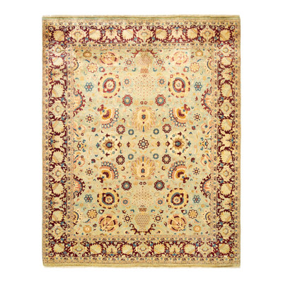 Tapis unique rouille noué à la main Janeesha Mogul 8 pi 1 po x 9 pi 10 po