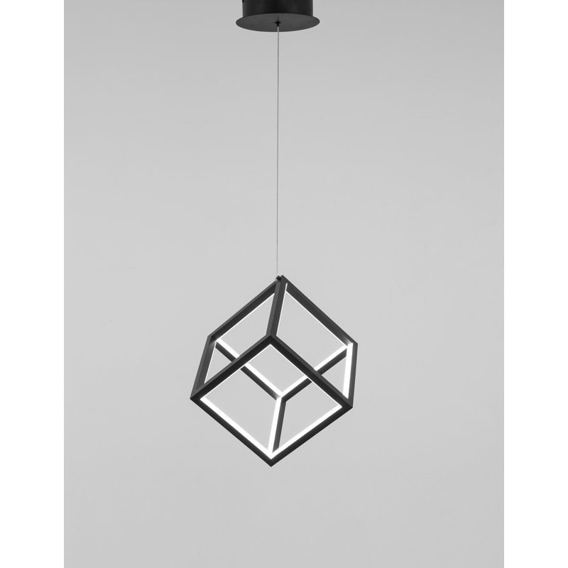 1 - Light LED Square/Rectangle Pendant, Black