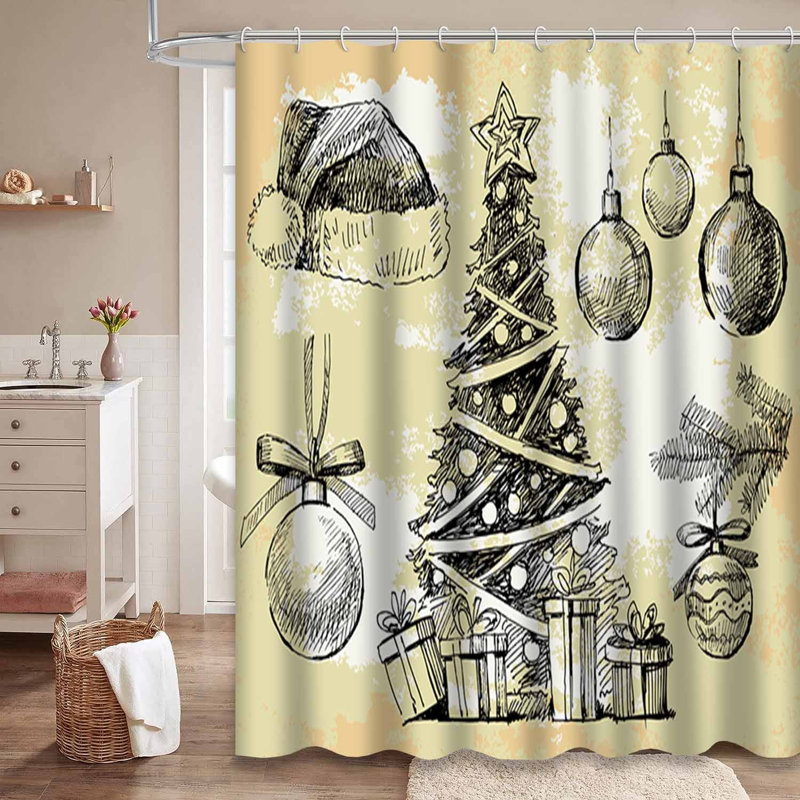 Rideau de douche transparent transparent, rideaux de douche pour la salle de bain avec 12 crochets, 72" L x 78" W