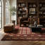 Tapis d'intérieur / rouge à motif oriental Bokhara 7 pi x 9 pi (6 pi 6 po x 9 pi 4 po) Rawda de Rawda-411180707