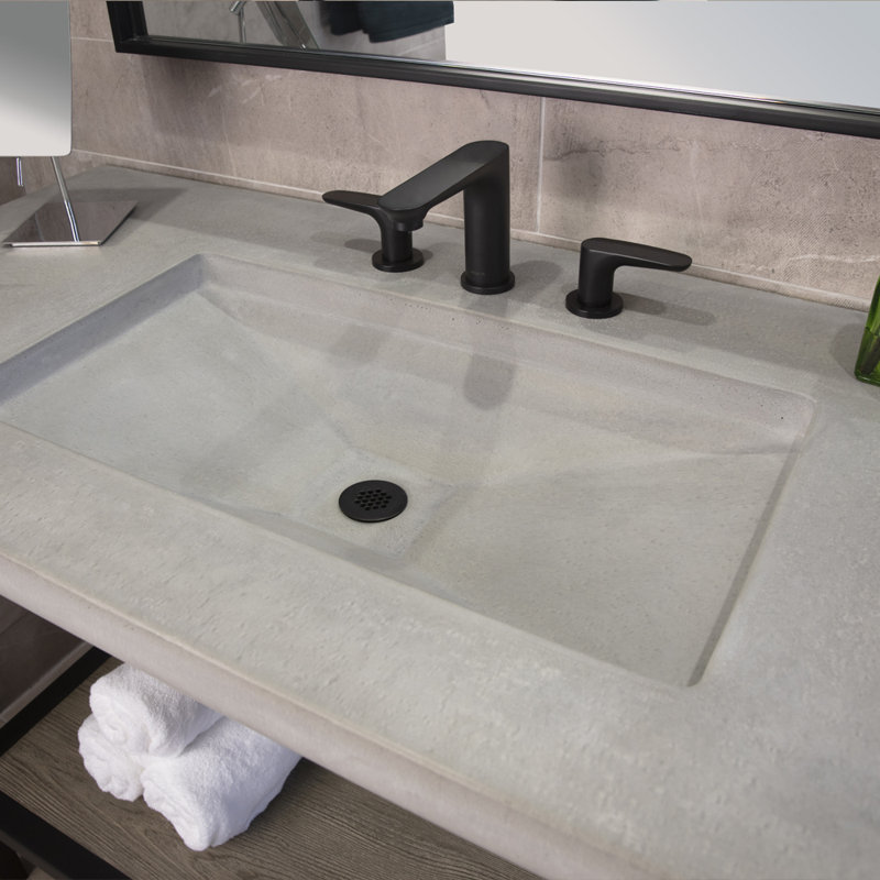 Flou Widespread Bathroom Faucet with Drain Assembly, Matte Black