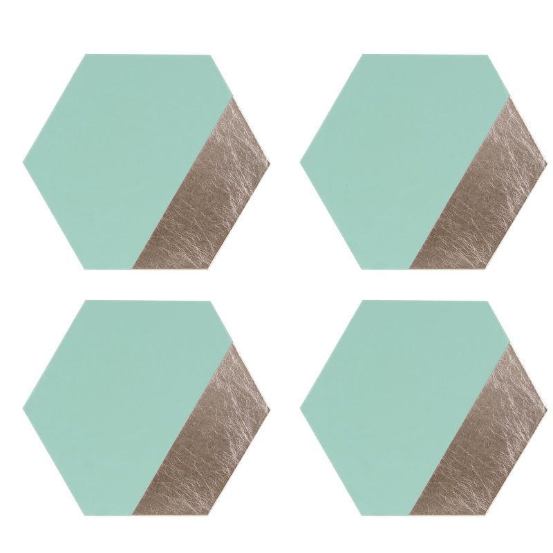 Geome Geometric Novelty Placemat, Jade/Silver
