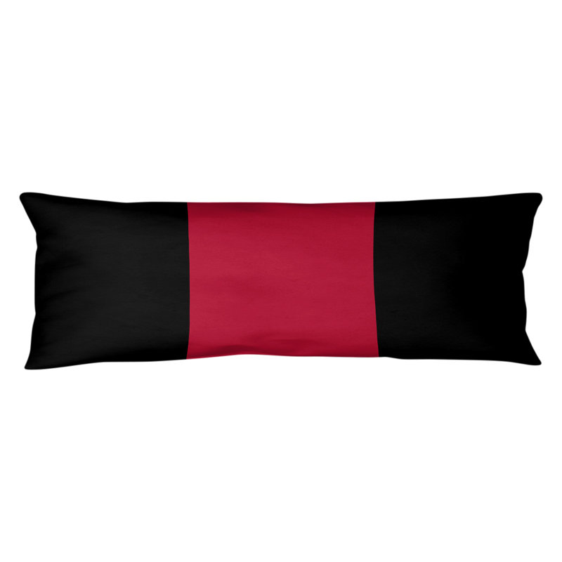 Adel Polyester Medium Pillow, Black/Red Middle