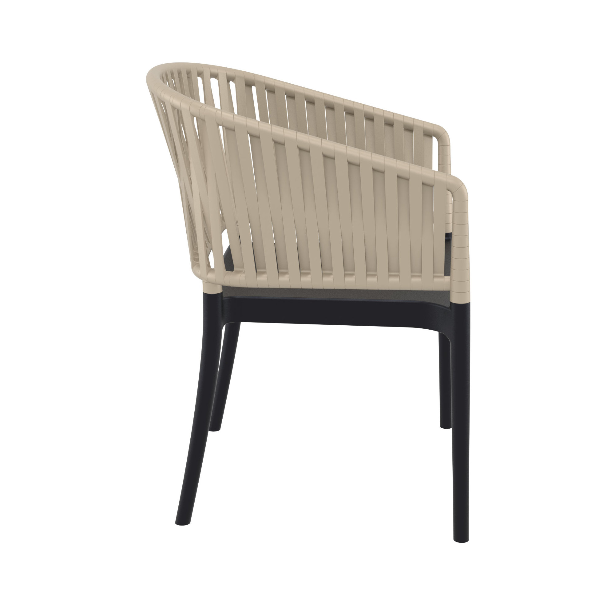 Newport Outdoor Stacking Dining Armchair, Taupe/Black