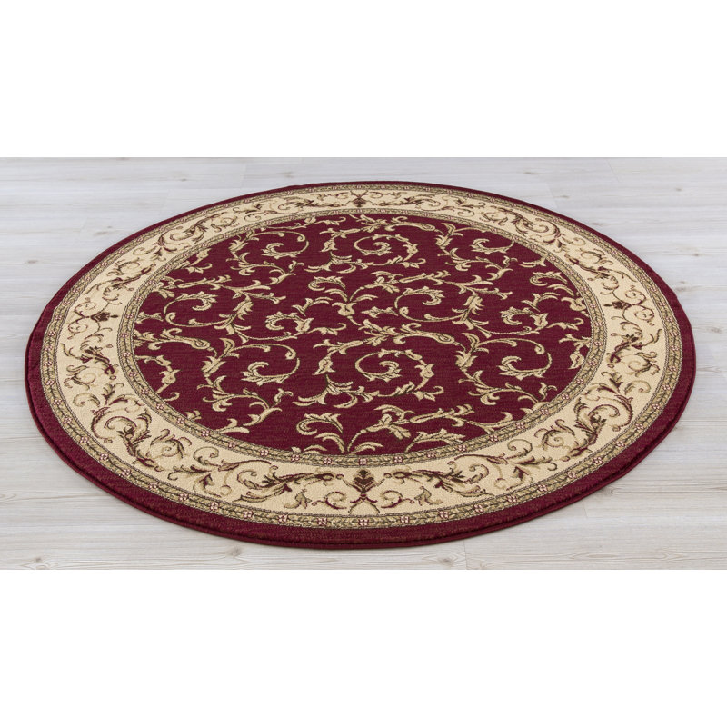 Tapis oriental rouge / beige tissé à plat Edmont, Rectangle 6 pi 7 po x 9 pi 3 po
