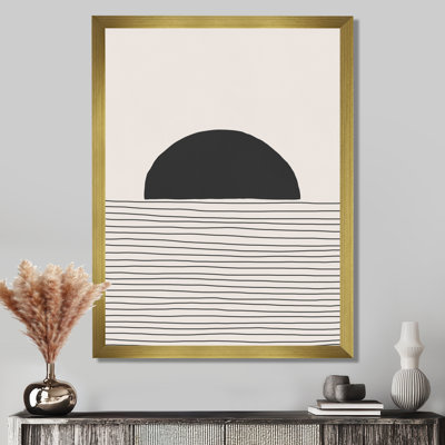 Minimal Geometric Lines and Circle V - Impression sur toile tendue