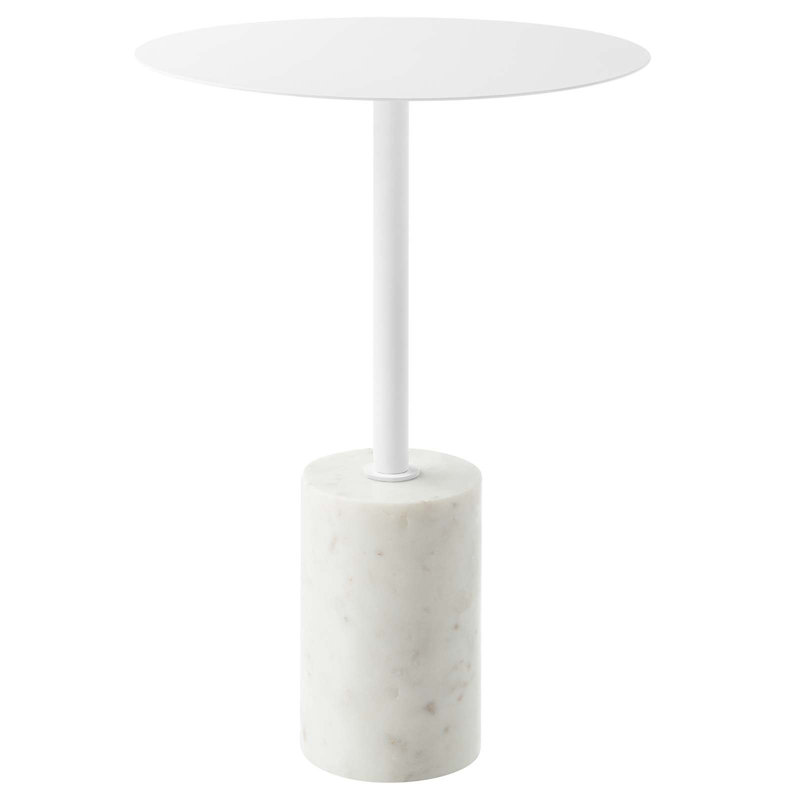 Modway Lyric Iron Pedestal End Table, White