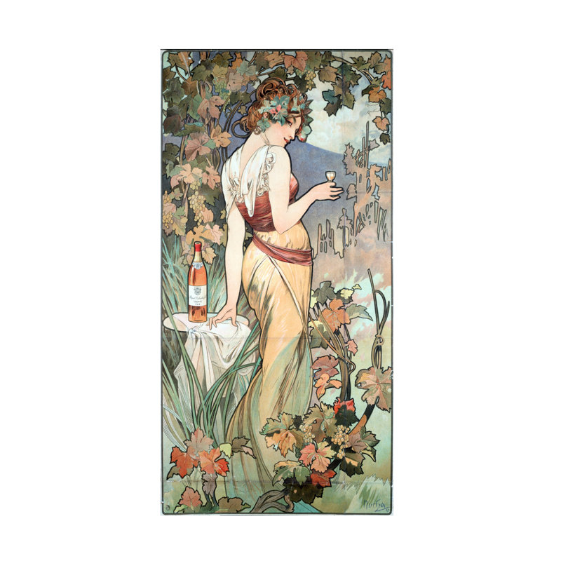 Reproduction d'art d'Alphonse Marie Mucha, Cognac, H 47 po x l 24 po