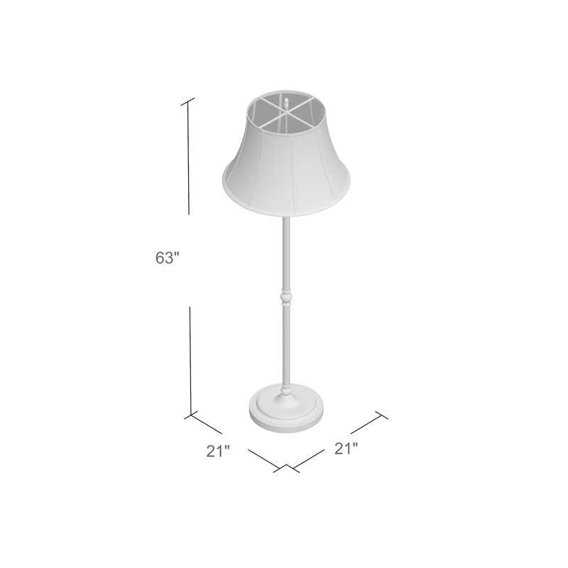 Lampe sur pied 63 po Ashton, Laiton antique