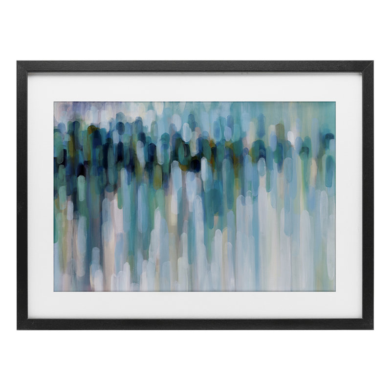 Aurora Lights, impression sous verre encadrée, design par Karen Lorena Parker, H 14 po x l 20 po, Cadre noir minuit