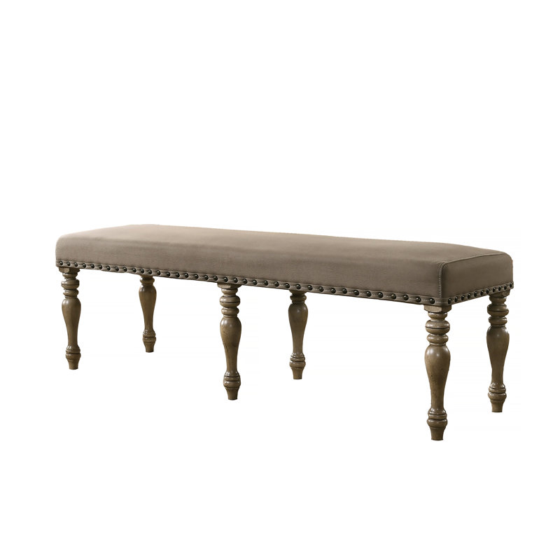 Banc rembourré en microfibre avec garniture cloutée Birmingham