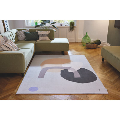 No Pattern And Not Solid Colour Machine Woven Beige Area Rug