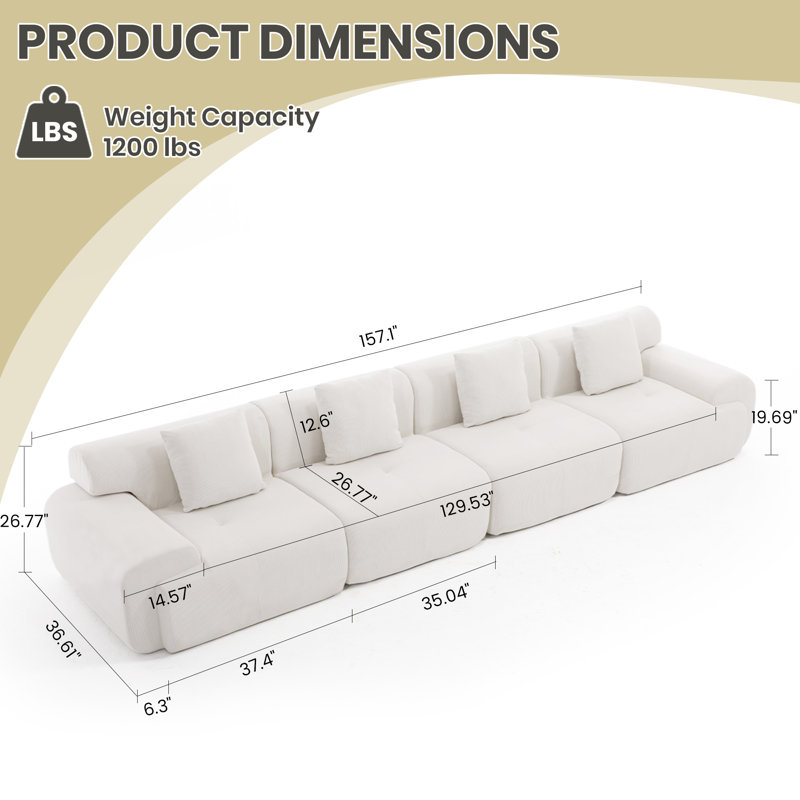 Canapé modulaire Boneless, Beige