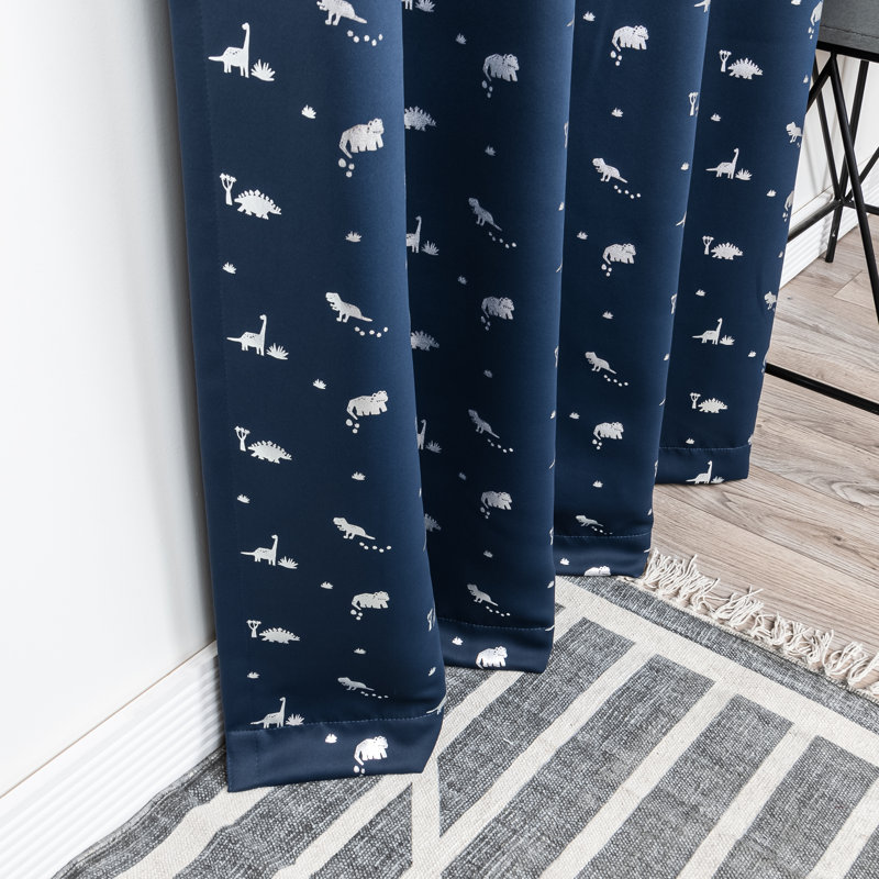 Rideau occultant en polyester Hula, Bleu marine, L 52 po x L 84 po