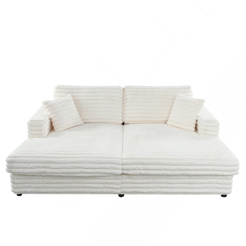 Chaise longue surdimensionnée 86,22 pouces, Beige