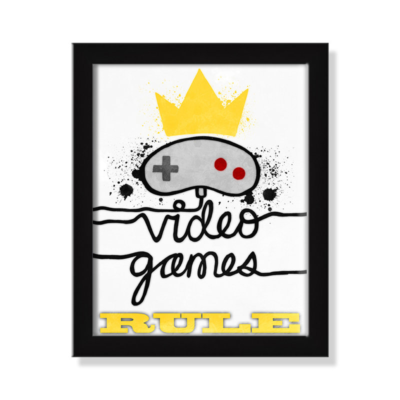 Impression de papier règle de jeux vidéo, H 11 po x l 9 po x P 1,19 po, Encadré de boîte noir