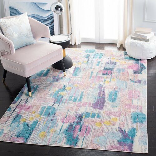 Red Barrel Studio® Ofrath Performance Turquoise Rug 