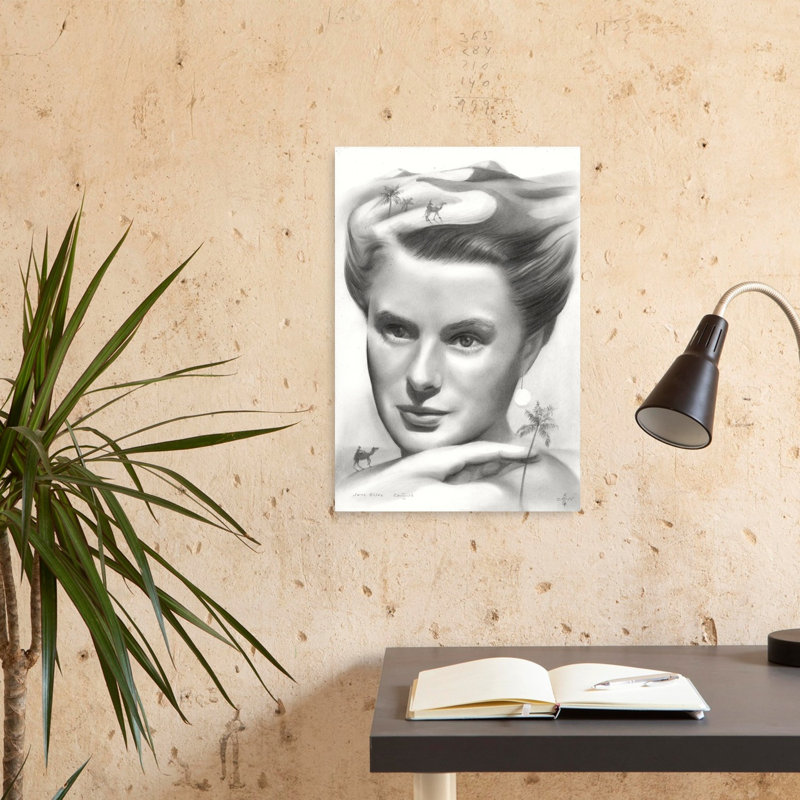 Elegant Desert Dream Classic Dreamy Elegant Palm Tree Landscape Portrait Wall Art Print, 24" H x 16" W