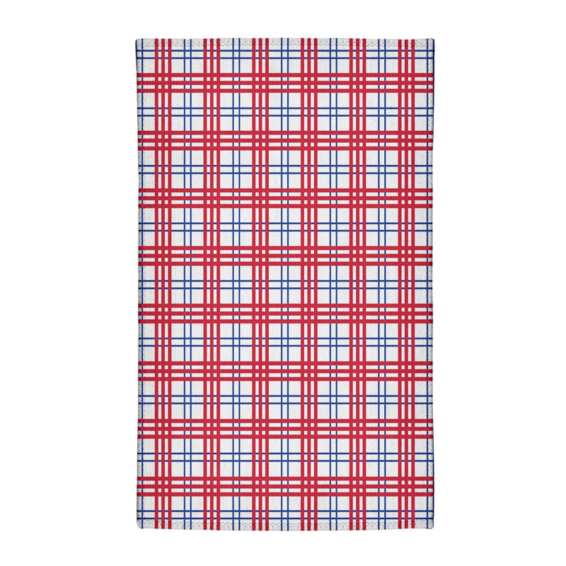 Tapis rouge / blanc à carreaux, Rectangle 5 pi x 7 pi