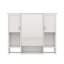 Armoire de salle de bain murale contemporaine 35 po x 28 po avec miroir, unité de rangement peu encombrante avec porte-serviettes intégré-1112573074