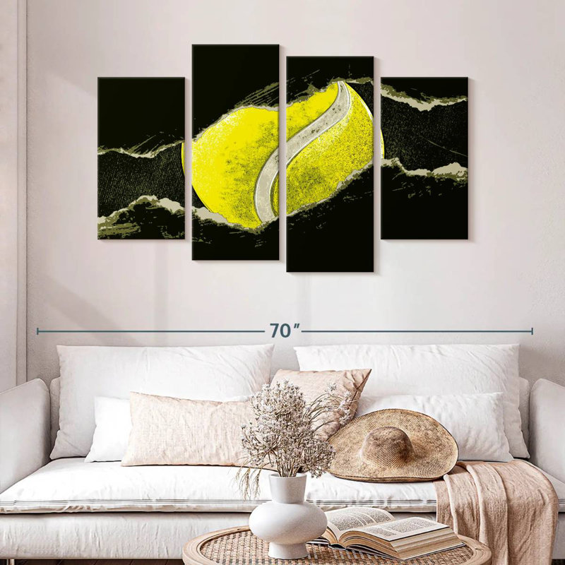 Grunge Tennis Ball, H 32 po x l 52 po