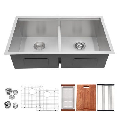 Évier de cuisine encastré à double cuve encastrable Workstation