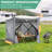 10x10ft Camping Gazebo Screen Tent, 5 Sided Pop-up Canopy Shelter with Mesh Windows-105123210