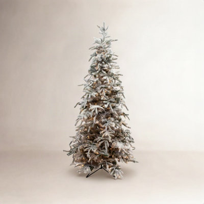 Frosted Pre-Lit Balsam Fir Christmas Tree