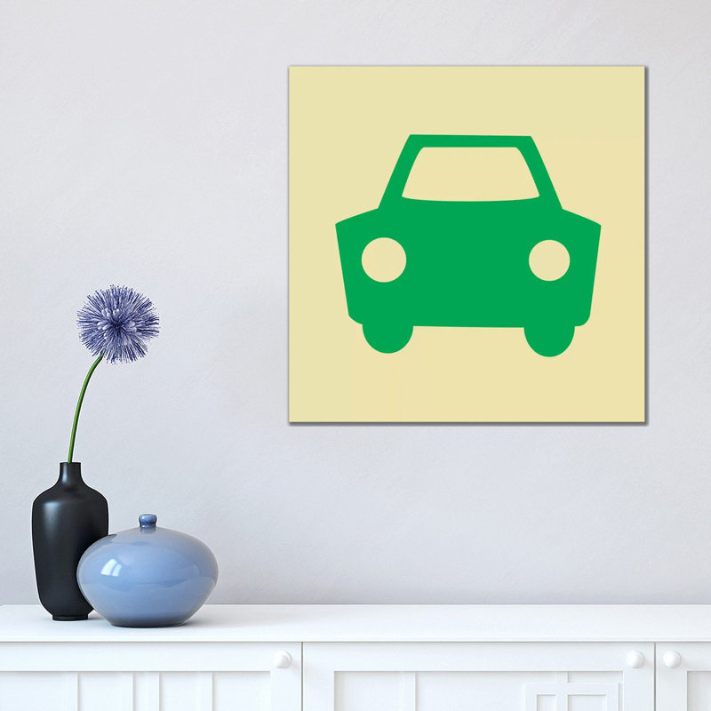 Beep Beep Green Car by 5by5collective - Wrapped Canvas Gallery-Wrapped Canvas Giclée, 45.72 cm H x 45.72 cm W