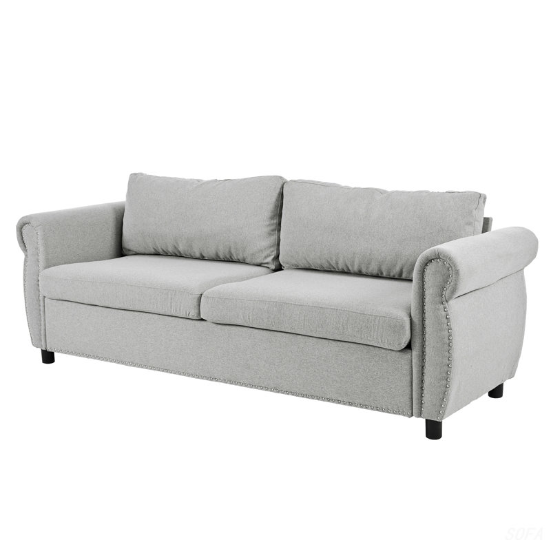 Canapé-lit Cassendra, Polyester gris