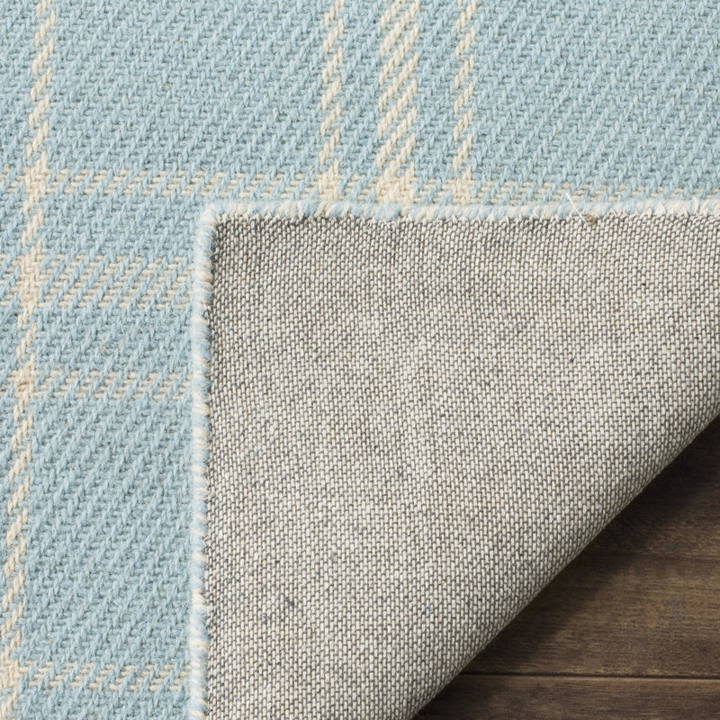 Lobato Kilim Hand Woven Flat Weave Wool Plaid Rug, Runner 2'3" x 7'