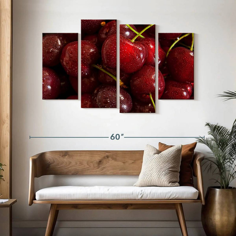 Yarlin Red Cherries, 32" H x 52" W