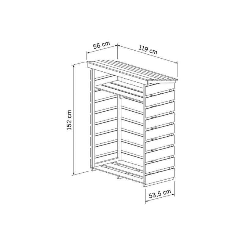 Edgemoor 119cm W x 56cm D Solid Wood Log Store