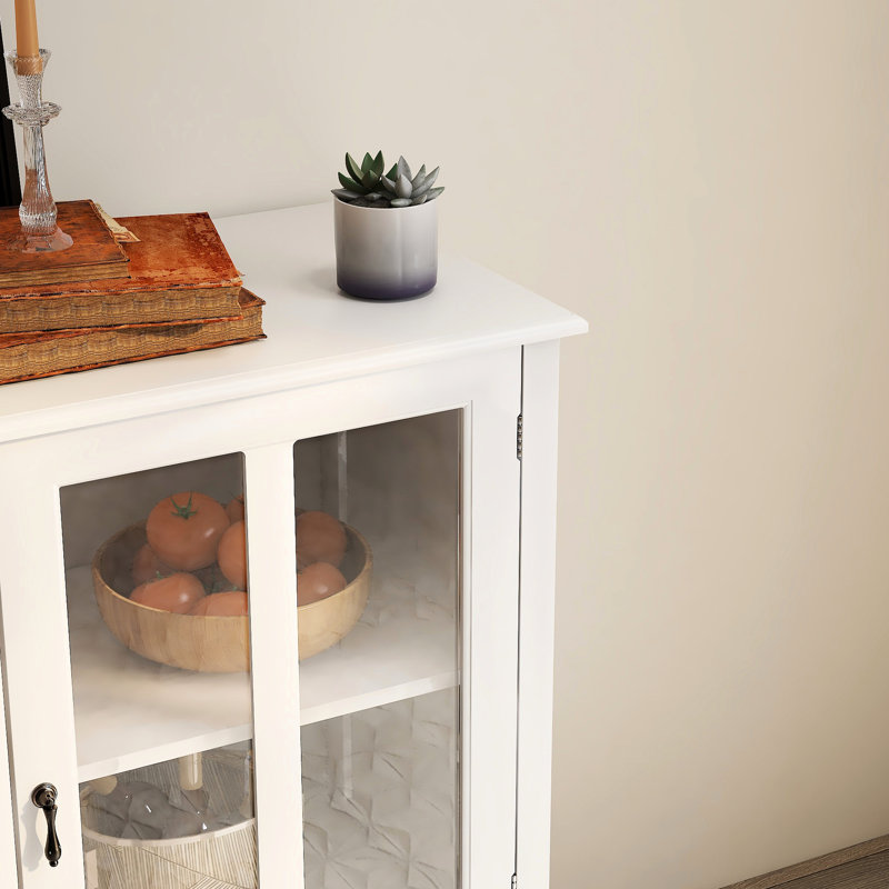 Buffet de rangement avec matériaux de construction - Buffet blanc pour le salon ou la desserte de cuisine