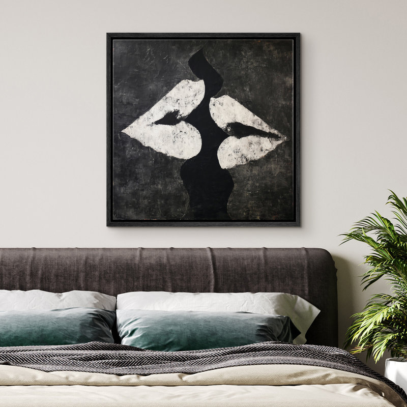 Noir et blanc, figure abstraite moderne, décoration murale pour salon, chambre à coucher, reproduction d'art sur toile encadrée