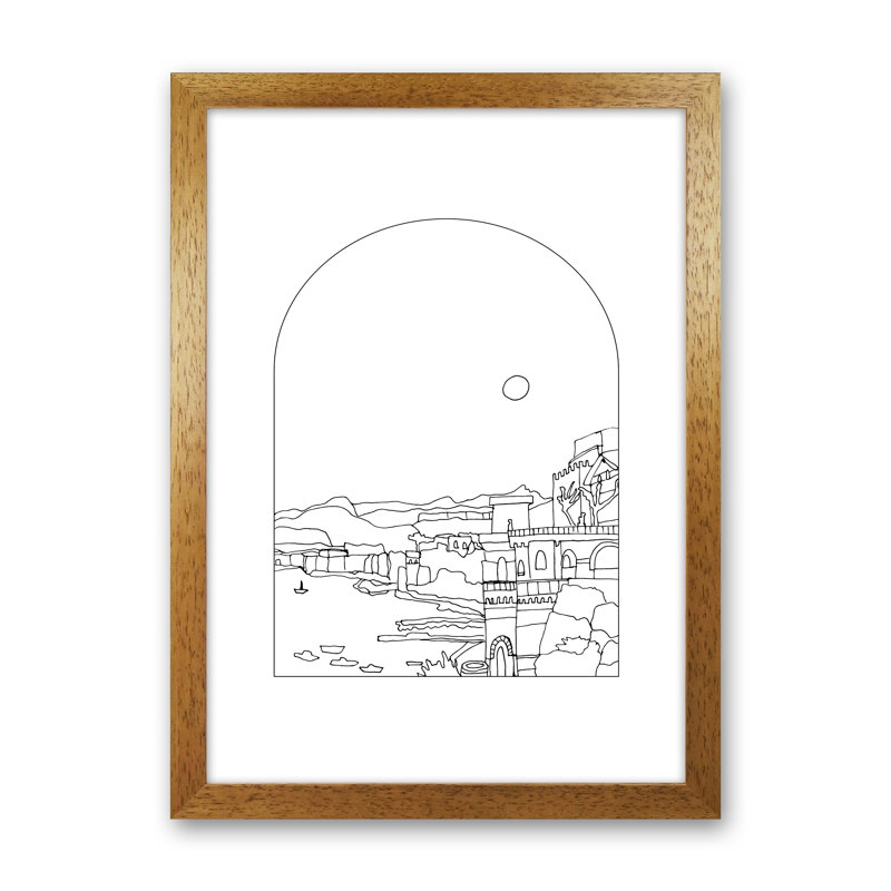 Sorrento by Planeta444 - Print, 46cm H x 34cm W x 3cm D, Brown Framed