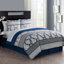 Leaf 8-Piece Blue Reversible Bed-in-a-Bag Comforter Set-12183706