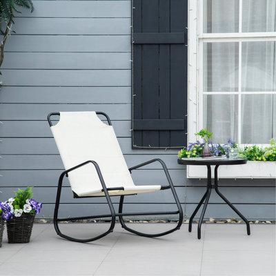 Chaise berçante de jardin, chaise berçante en tissu pour patio, balcon, véranda
