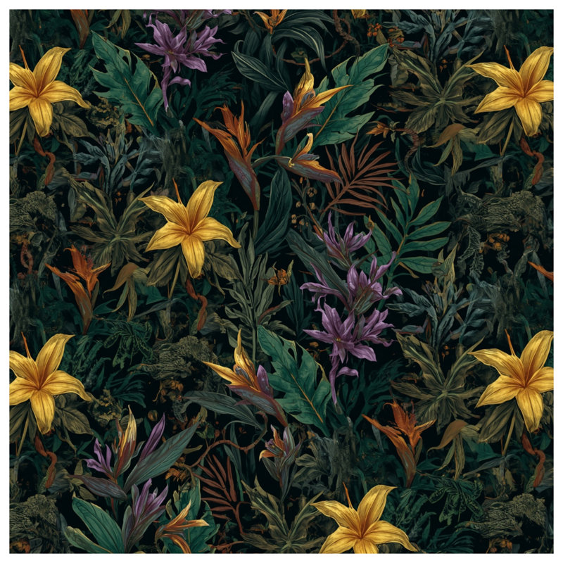 Tropical Exotic Flowers Comforter, Twin