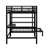 Full Over Twin Metal Bunk Bed With Built-In Desk, Shelves And Ladder-590558863