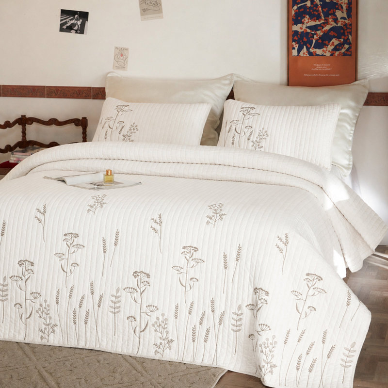 Ensemble de couvre-lit 3 pièces 100% coton, Queen Quilt + 2 Shams