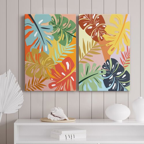 Bay Isle Home Tropical Foliage I Framed 2 Pieces Print | Wayfair