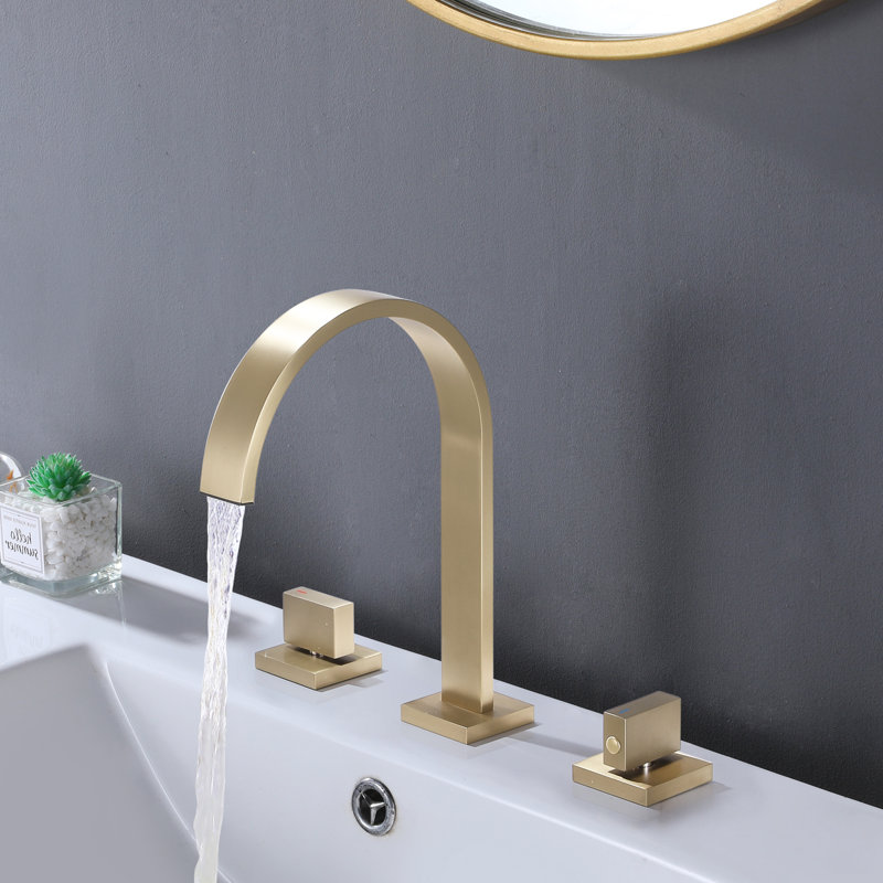 Widespread Faucet 2-handle 3 Hole Sink Brass Bathroom Faucet