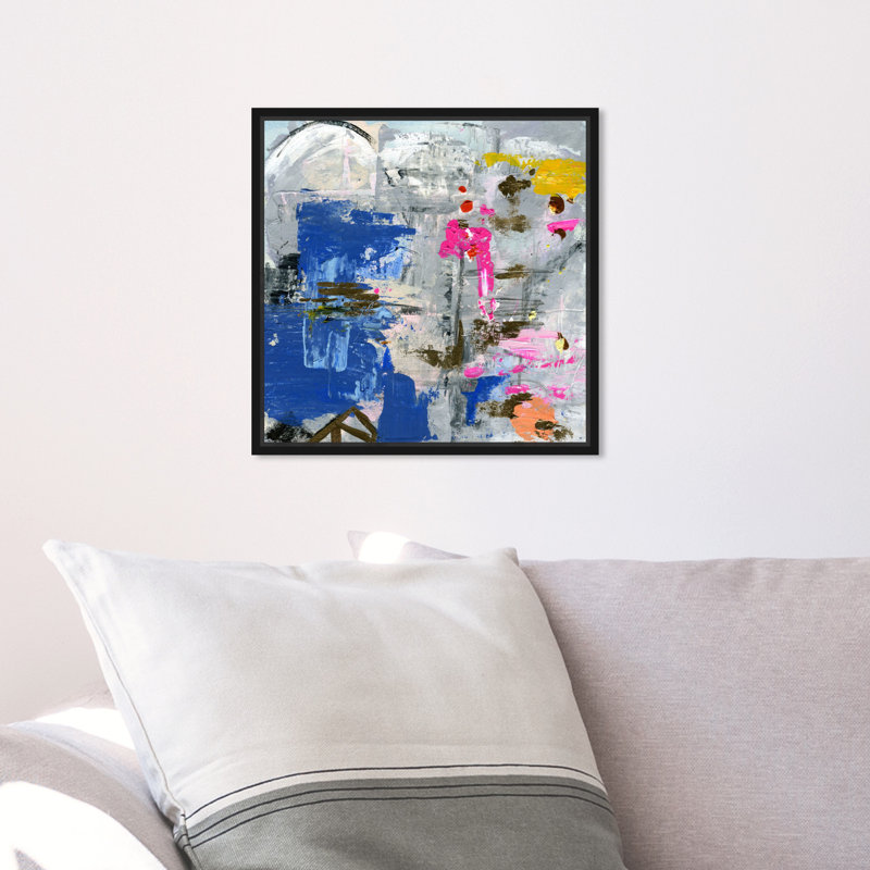 «Abstract Urban Love», reproduction d'art sur toile, Cadre noir, H 20 po x l 20 po x 1,5 po