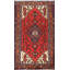 Tapis rouge en laine noué à la main de conception unique 3 pi 2 po x 5 pi 2 po Sainsbury