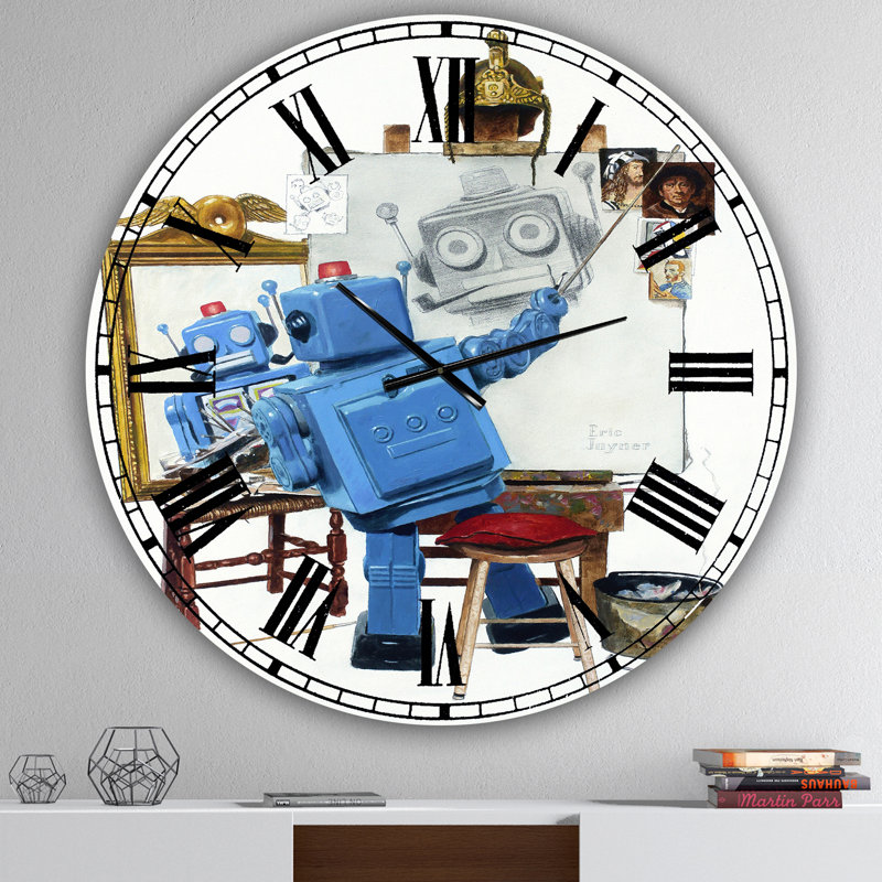 Horloge murale moderne surdimensionnée Robot, Médium